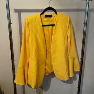 Zara Woman Yellow Suit Jacket/Blazer